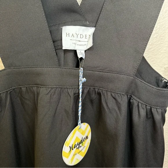 NWT Hayden LA Black Pinafore Jumper Tiered Midi Dress - Picture 4 of 9